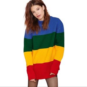 RARE Unif Crayola Rainbow Oversized Sweater